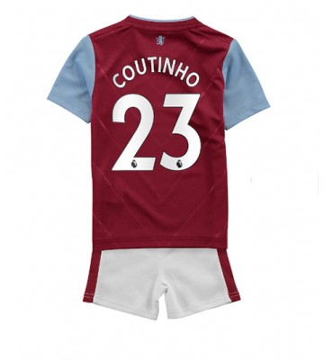 Aston Villa Philippe Coutinho #23 Hjemmedraktsett Barn 2022-23 Kortermet (+ Korte bukser)